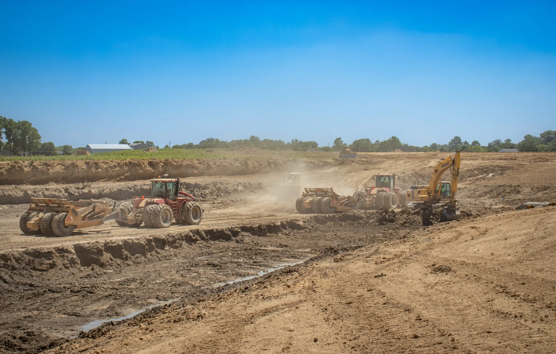 Site earthwork underway on a Graber Companies project
